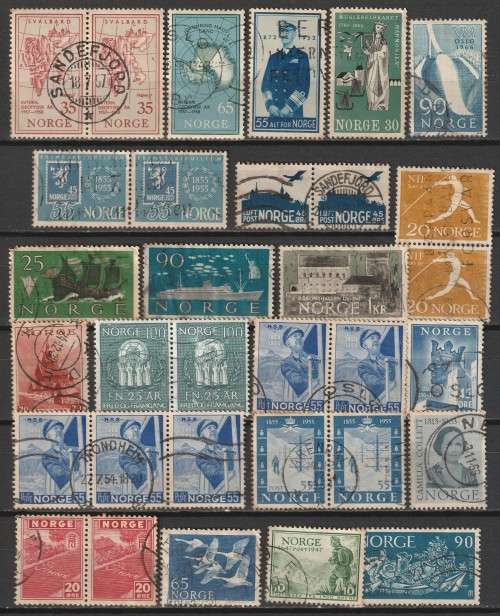 NORWAY -  Early Issues Complete and  part sets vf used.(32 stamps)