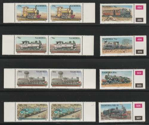 NAMIBIA -  1994/1995  Issues  Train/Steam Locomotives  2 complete sets  **MNH**