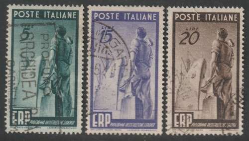 ITALY - 1949  ERP Help issue  Complete set VF USED
