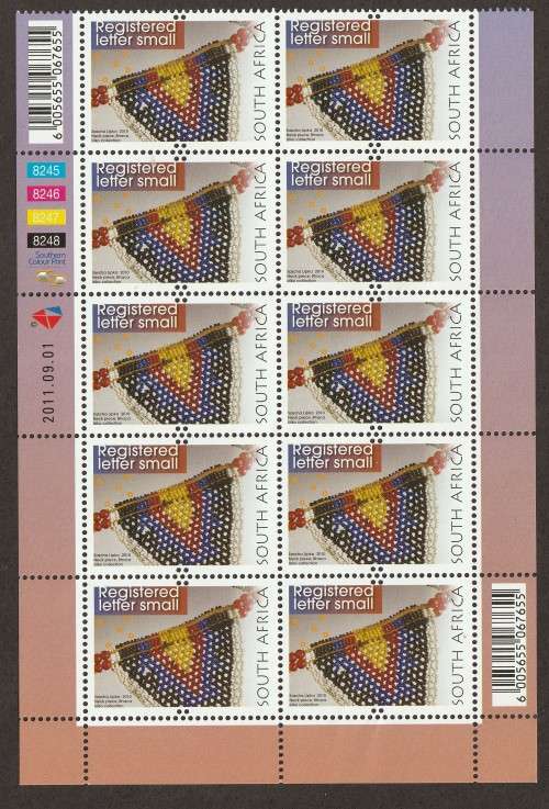 RSA -  2010 Registered Mail Full sheet (2011-09-01)  SACC 2129 **UM**