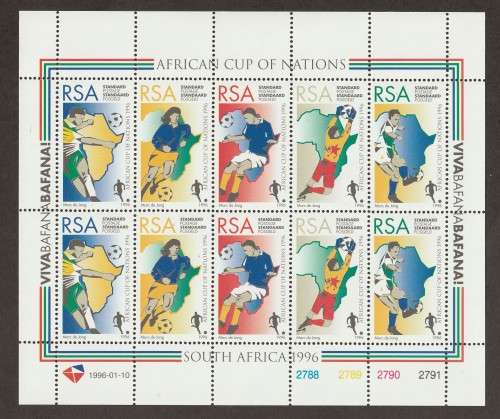 RSA -  1996 African Cup of Nations Issue (Standard Postage) Full sheet of 10   **MNH**