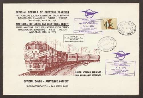 RSA - 1976 Official Cover First Electric Train in very fine conditions