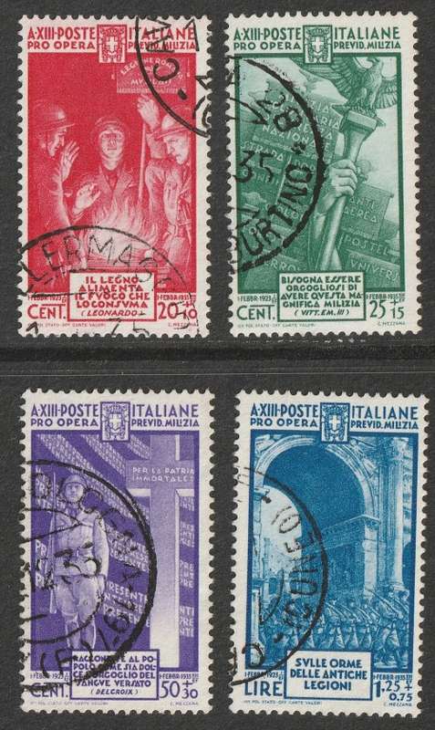 ITALY -  1935 National Militia Issue Complete set  VF USED