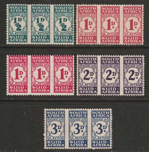 UNION -  Postage Due 1943 Bantam Issue. Complete set with shade VF *MM*