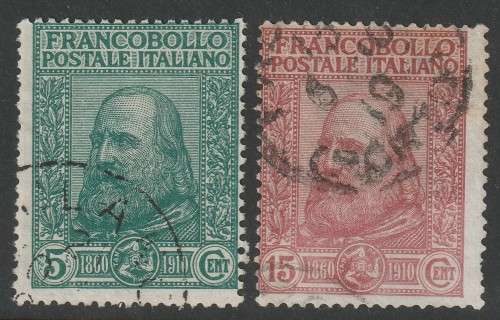 ITALY - 1910 Garibaldi Issue  Complete set VF USED
