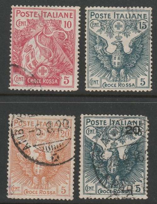 ITALY - 1915  Red Cross Issue  Complete set VF USED