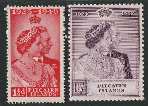 PITCAIRN ISLANDS  -  1948 Silver Royal Wedding Anniversary Complete set *LMM*