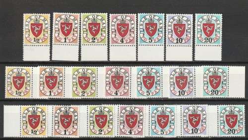 BULKLOT SALE - ISLE OF MAN POSTAGE DUE  Excellent range in Blocks of four and singles  **MNH**
