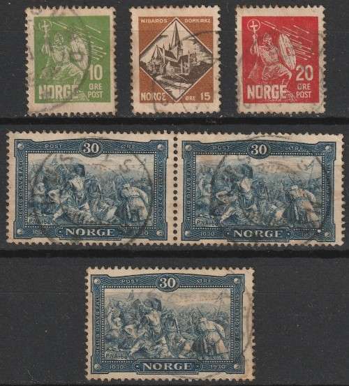 NORWAY - 1930 Death of Olov issue Complete set vf used.