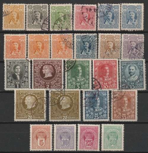 MONTENEGRO  -  1907/1910 Complete and part sets, mint and used.