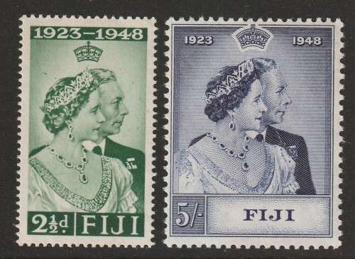 FIJI - 1948 Silver Royal Wedding Anniversary Complete set **MNH**