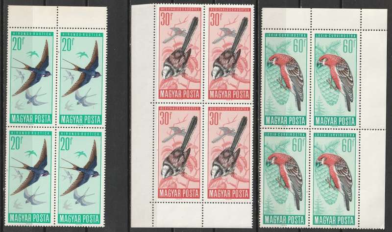 HUNGARY - 1965-1972 Issues    Seven blocks of four and a complete set **MNH**