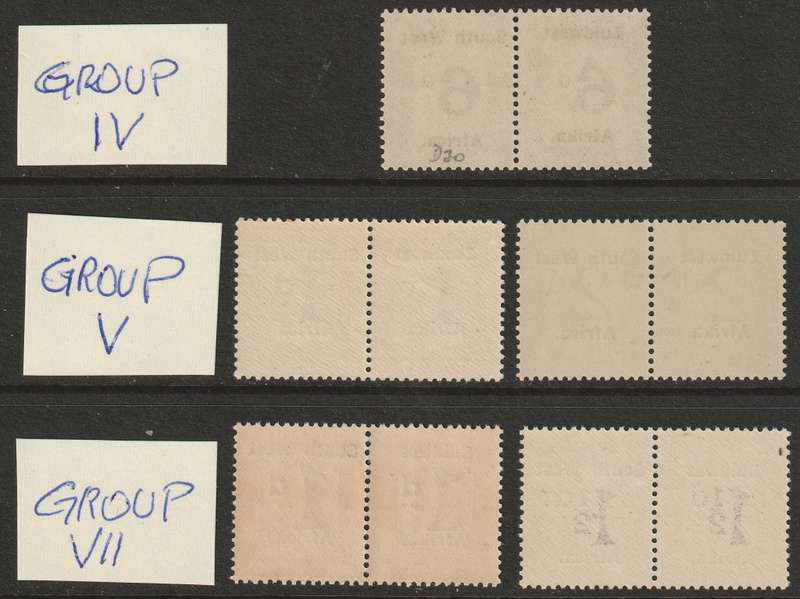 SWA - 1924/1927  POSTAGE DUE Group IV to VII   5 pairs **MNH**