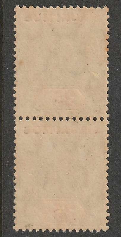 MAURITIUS -  1913-1923  KGV  25c vertical pair black and red  Die I  *MM/MNH**