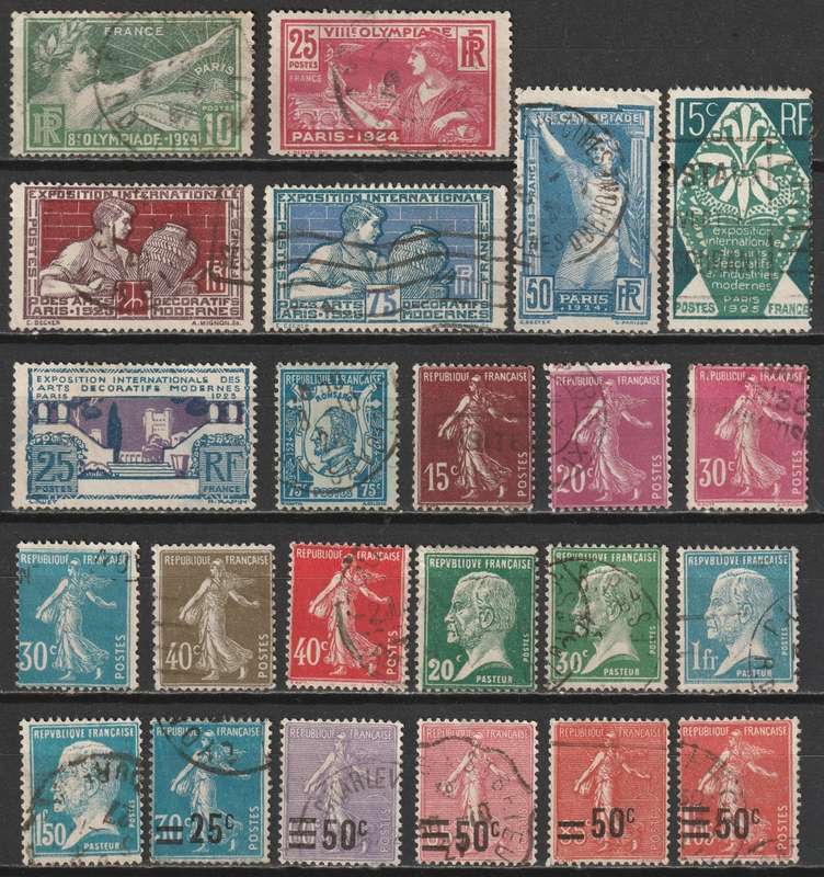 FRANCE - 1924-1926 Issues Part sets VF USED