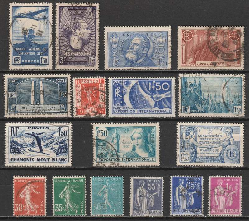 FRANCE - 1936-1937 Issues  Complete and Part sets VF USED