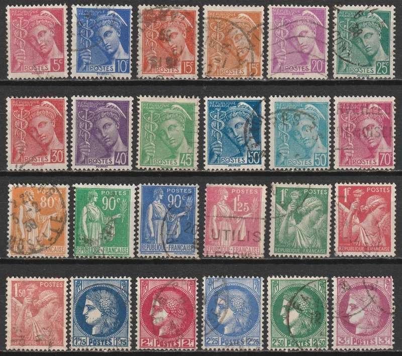 FRANCE - 1938 Issues  Part sets VF USED