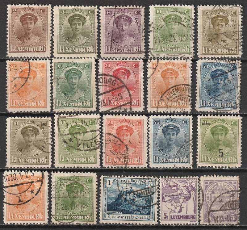 LUXEMBOURG - 1921/1926 Issues Complete and Part sets, mint and used.