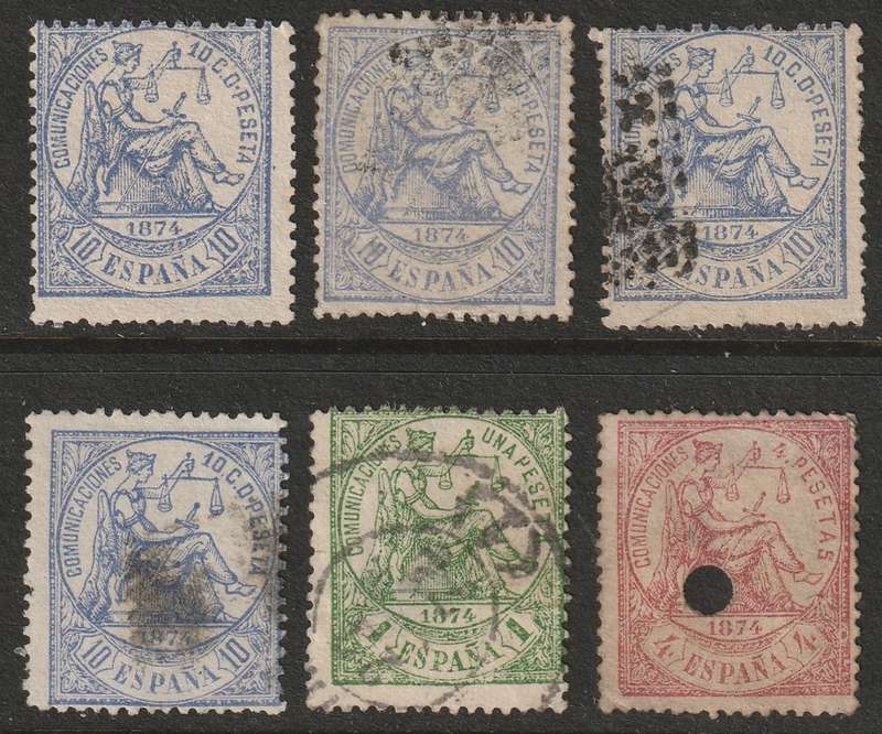 SPAIN - 1874 Justice Issue Part set VF USED