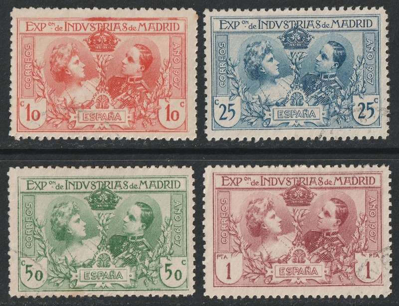 SPAIN - 1907  Industrial Exhibition Issue Part sets VF USED