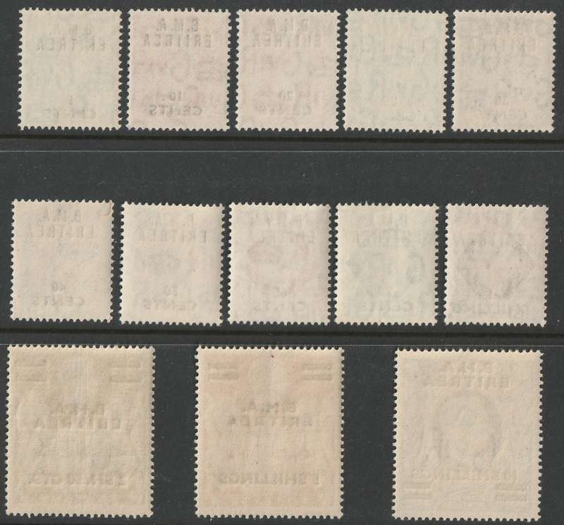 BRITISH MILITARY ADMINISTRATION - 1948 KGVI Issue overprinted `BMA ERITREA` Complete set **MNH**