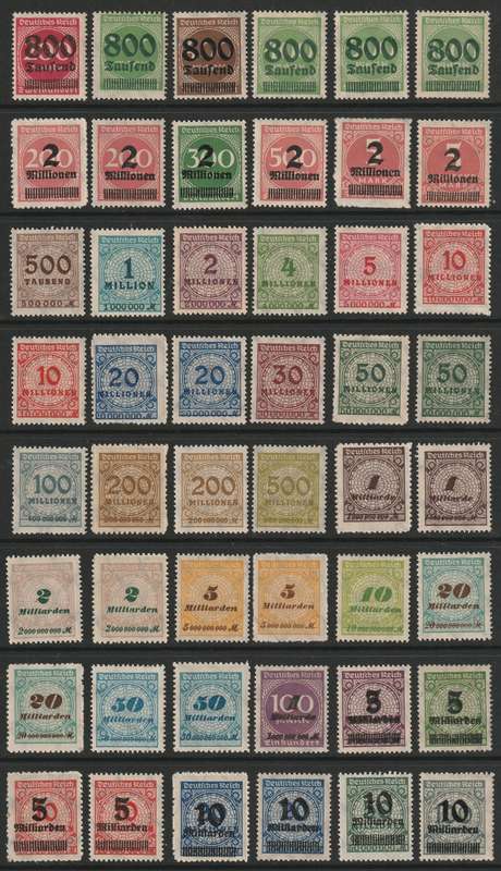 GERMANY - 1922/23 Inflation Issues. An amazing range (96 stamps) *MM/MNH**