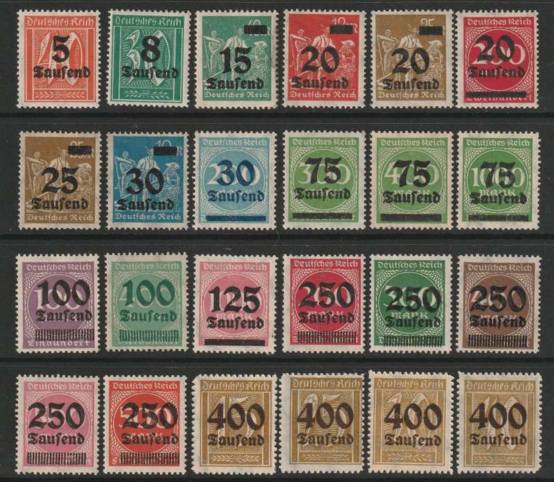 GERMANY - 1922/23 Inflation Issues. An amazing range (96 stamps) *MM/MNH**