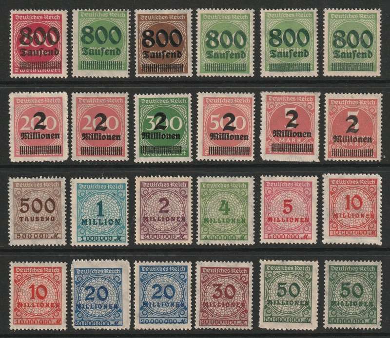 GERMANY - 1922/23 Inflation Issues. An amazing range (96 stamps) *MM/MNH**