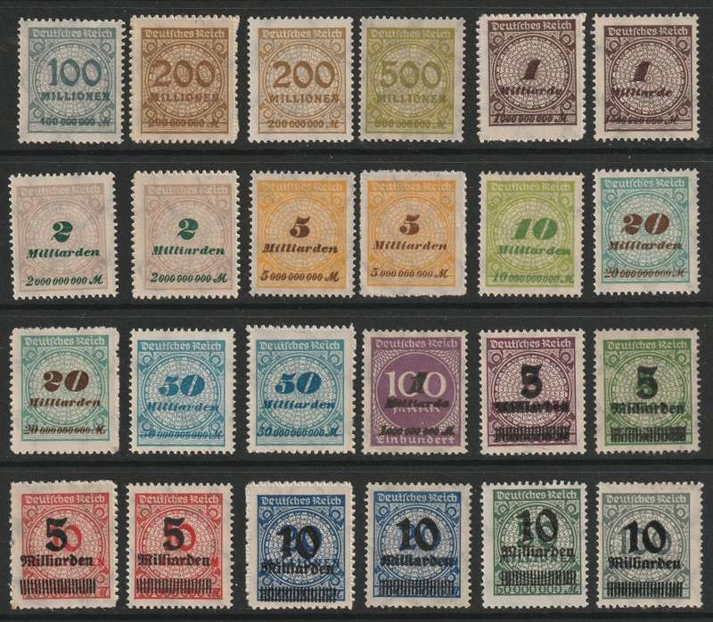 GERMANY - 1922/23 Inflation Issues. An amazing range (96 stamps) *MM/MNH**