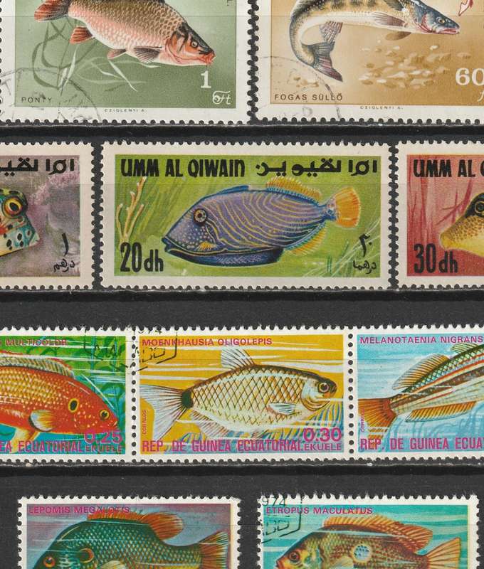 BULKLOT SALE  - FISH  Issues. Very nice selection (49 stamps)