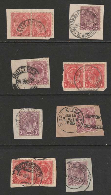 UNION POSTMARKS  - Excellent range of postmarks on King Heads on piece.