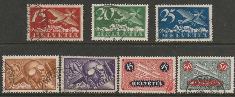 SWITZERLAND - 1923/25  AIRMAIL Issue Complete set VF USED