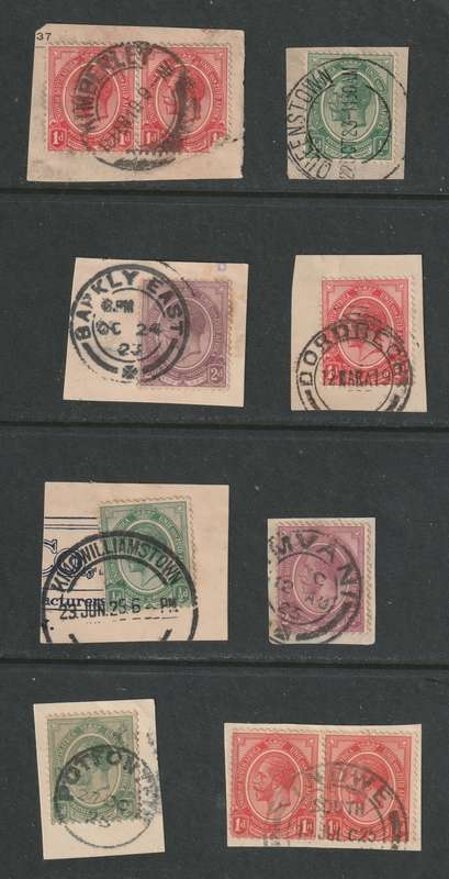 UNION POSTMARKS  - Excellent range of postmarks on King Heads on piece.