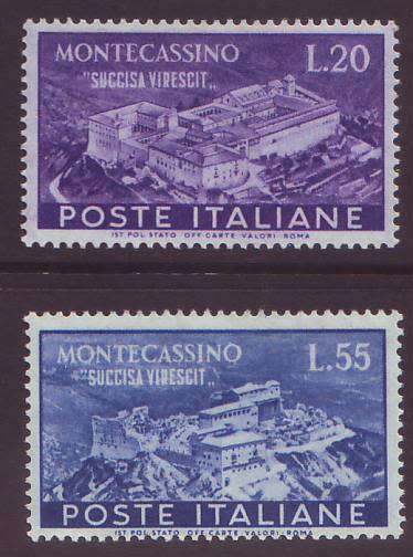 ITALY  - 1951  Montecassino Issue Complete set *MM*