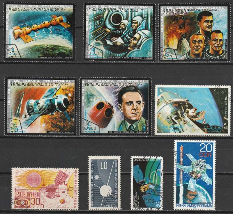 BULKLOT SALE -  Space Issues. Part sets VF USED  (33 stamps)