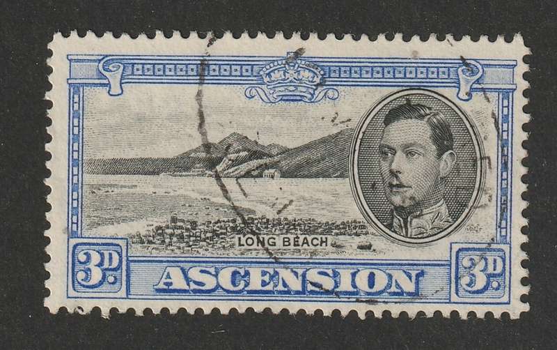ASCENSION - 1938 KGVI  3d black & ultramarine Perf. 13&1/2   SG 42 SUPERB USED