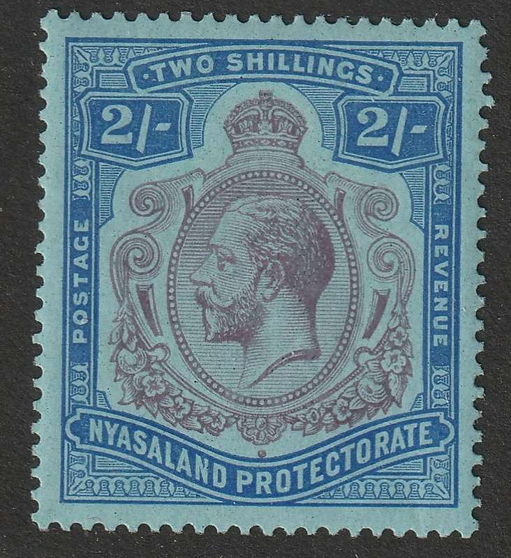 NYASALAND PROTECTORATE -  1921 KGV  2s blue and purple on blue paper *MM*
