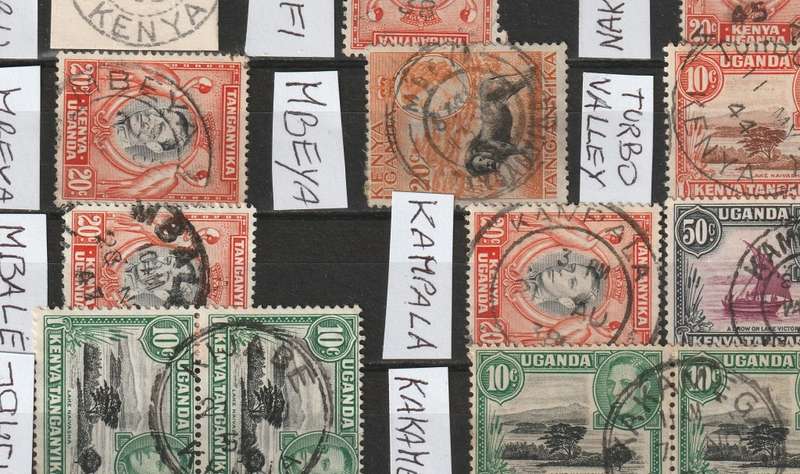 Kenya Uganda & Tanganyika - Very nice postmarks selection