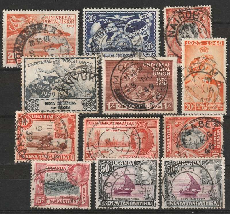 Kenya Uganda & Tanganyika - Very nice postmarks selection