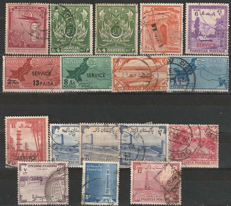 BULKLOT SALE - PAKISTAN Very nice range of early used issues including overprints.