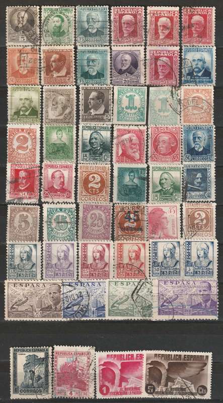 BULKLOT SALE - SPAIN Early Issues Part sets, nice range.(50 stamps)