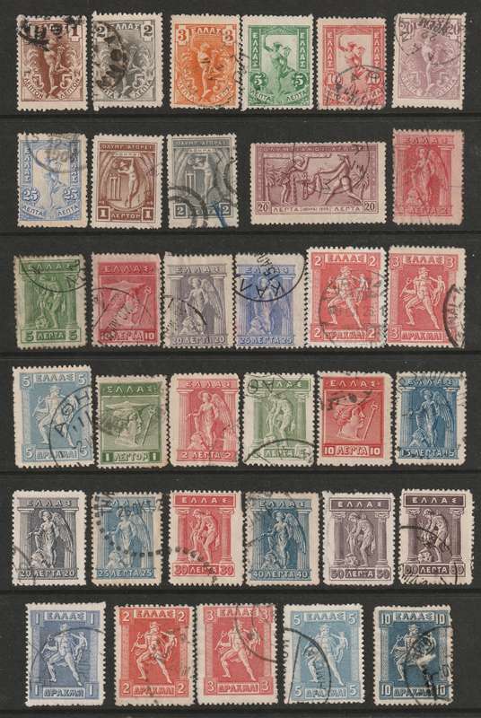 GREECE - 1901/1913 Issues. Part sets, nice used range (36 stamps)