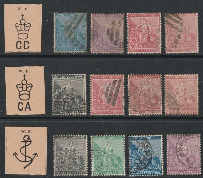 Cape of Good Hope - Nice used range with different watermarks
