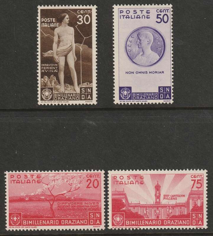 ITALY - 1936 Horace Issue part set in unmounted mint conditions **MNH**