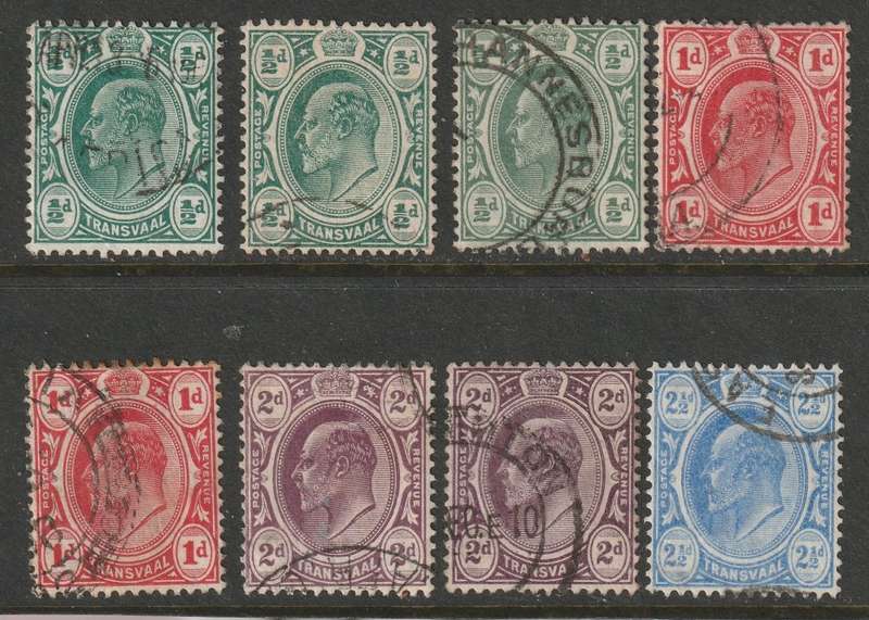 TRANSVAAL  -  KEVII 1905 issue complete set VF used