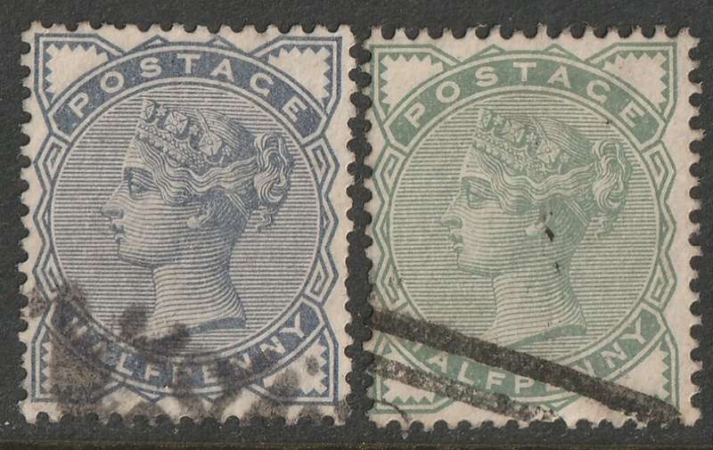 GB - QV 1880/1883  - 1/2d green and bluish-black  VF USED