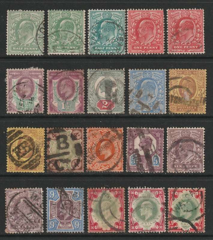 GB - 1902  KEVII Issue Part set with shades VF USED