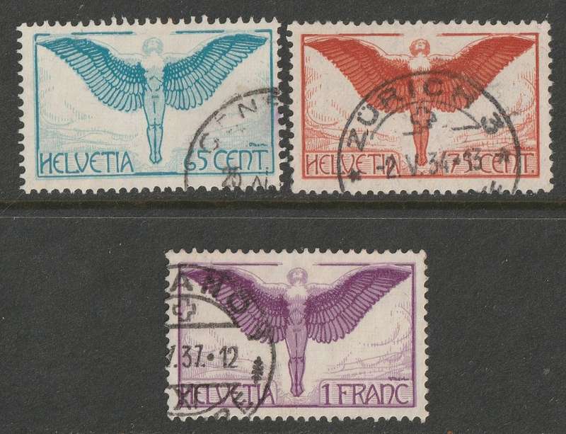 SWITZERLAND - 1924 AIRMAIL Issue  Complete set VF USED