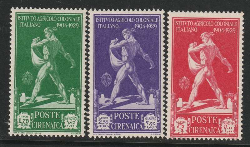 ITALIAN COLONIES - CIRENAICA 1930 Agricultural Society Issue  part set, top values *MM*