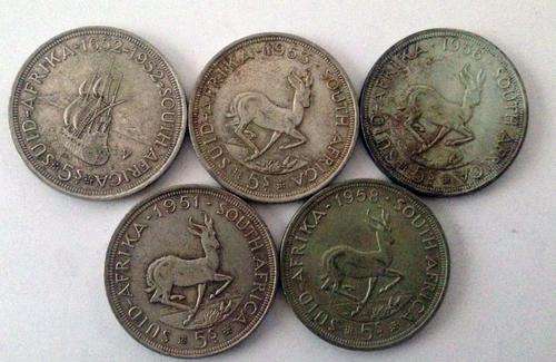 South African 5 Shillings 1951-1960 Random Dates